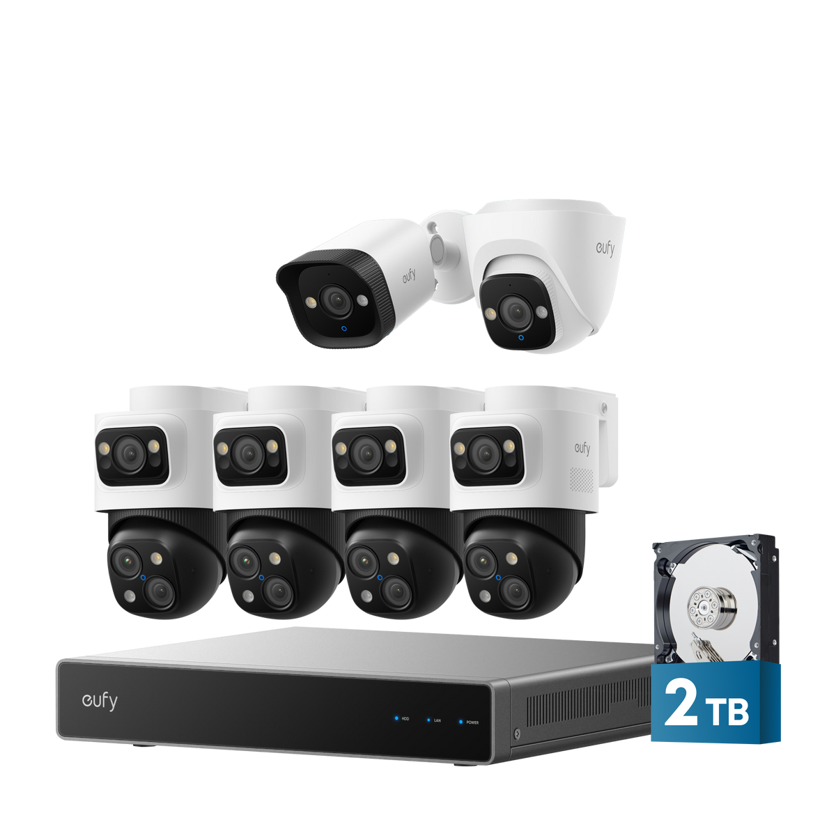 eufy PoE NVR Security System S4 Max+Turret Camera E41+ Bullet Camera E40