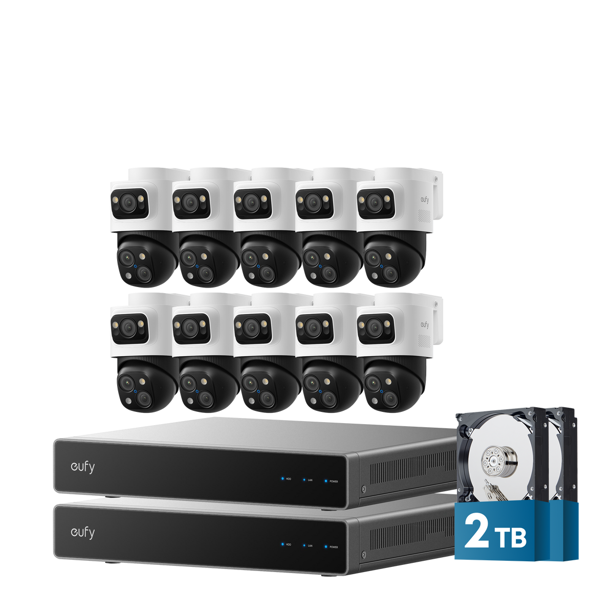 eufy 10-Cam Kit PoE NVR Security System S4 Max with Dual-NVR