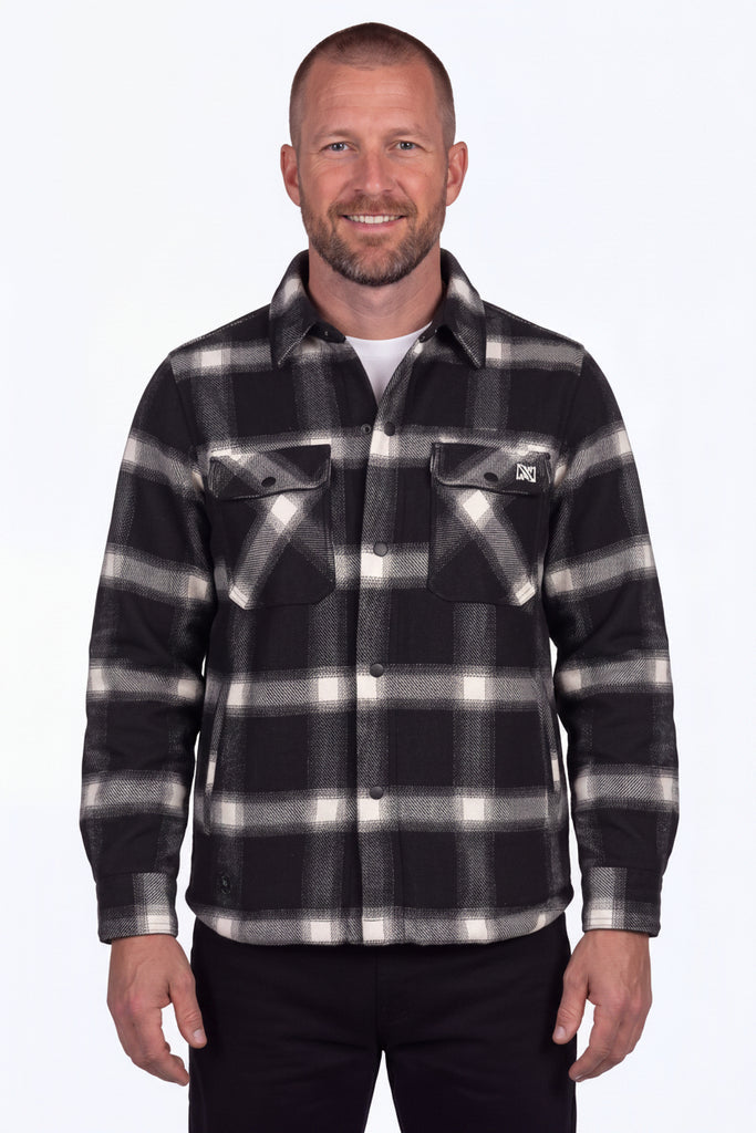 Kodiak Plaid Heated Jacket Men's - Black/White by Fieldsheer