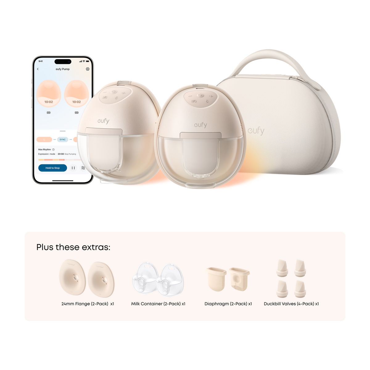 eufy Wearable Breast Pump S1 Pro Essential Kit with 24 mm Flange with 24mm Flange