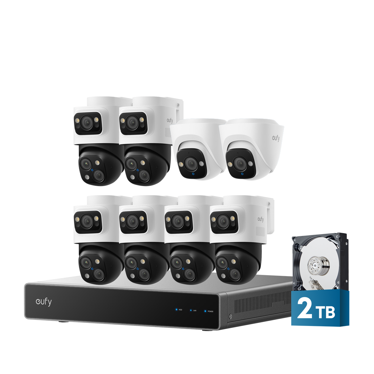 eufy 6-Cam Kit PoE NVR Security System S4 Max + 2 Turret Cameras