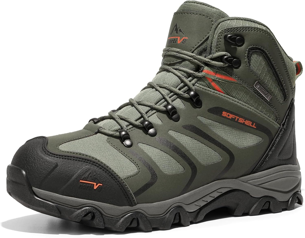 NORTIV 8 Men's Ankle High Waterproof Hiking Boots | Outdoor Lightweight Hiking Boots for Camping, Trekking and Mountaineering Armadillo