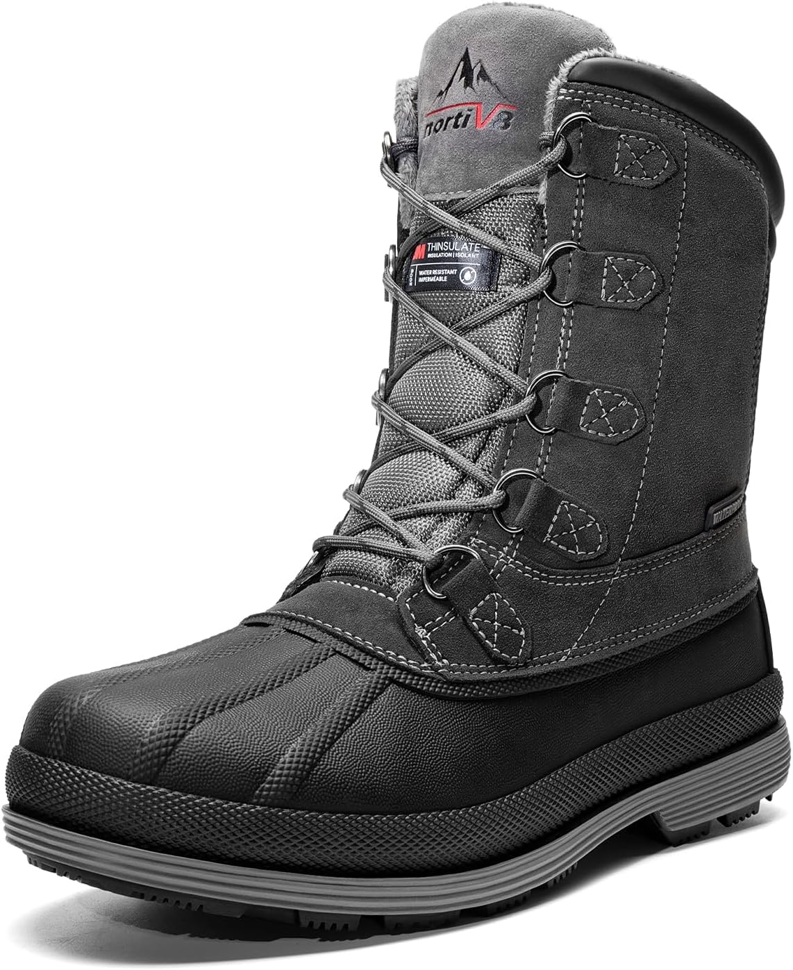 NORTIV 8 Men's Waterproof Winter Snow Boots | 200g Insulation Retains Heat to -25°F; Sealed Build Keeps Feet Dry; Arch Support Reduces Fatigue INVERNO