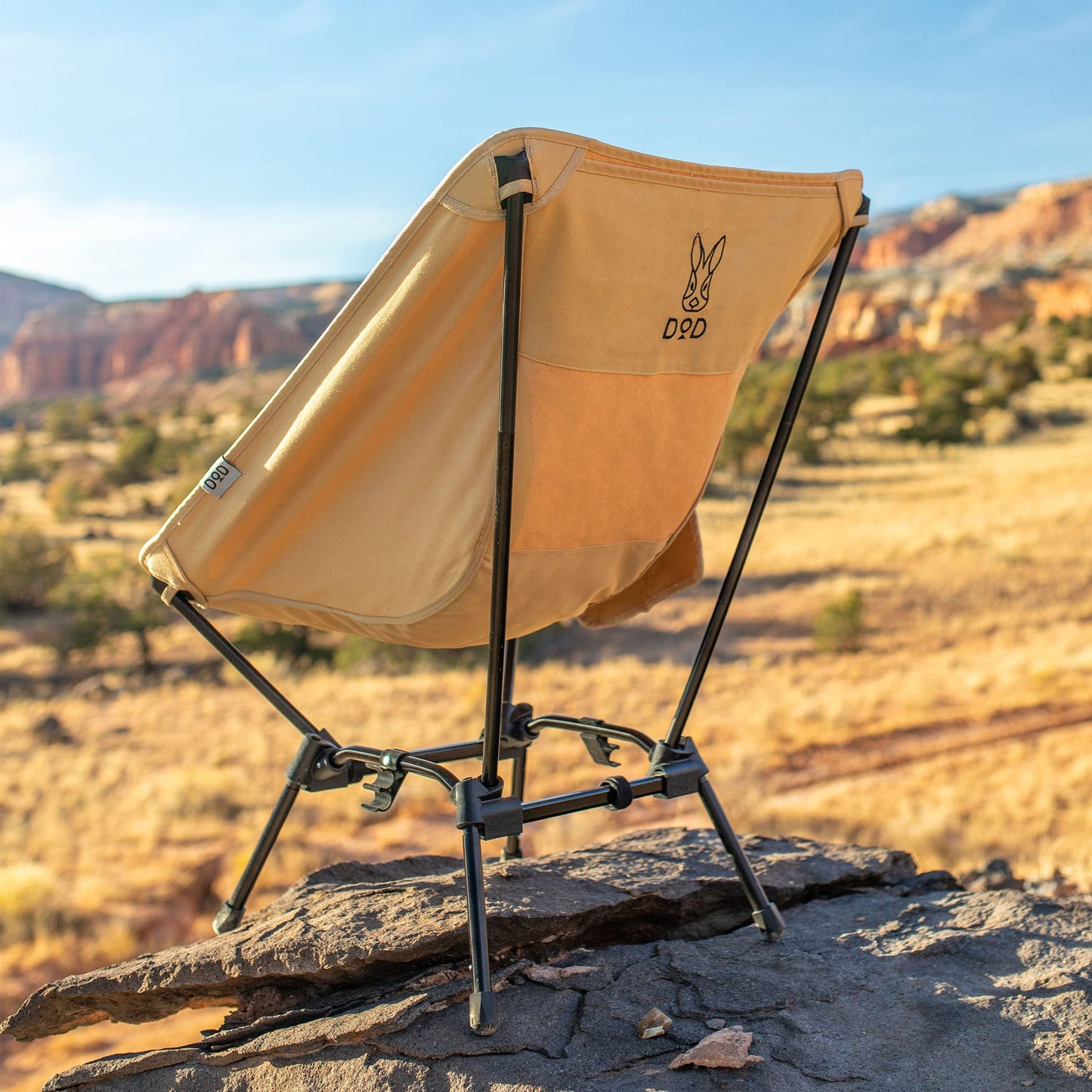 DOD Sugoi Chair - A Portable Camping and Backpacking Chair - Adjustable to The Ideal Height and Seating - Angle for Any Outdoor Activity - Black