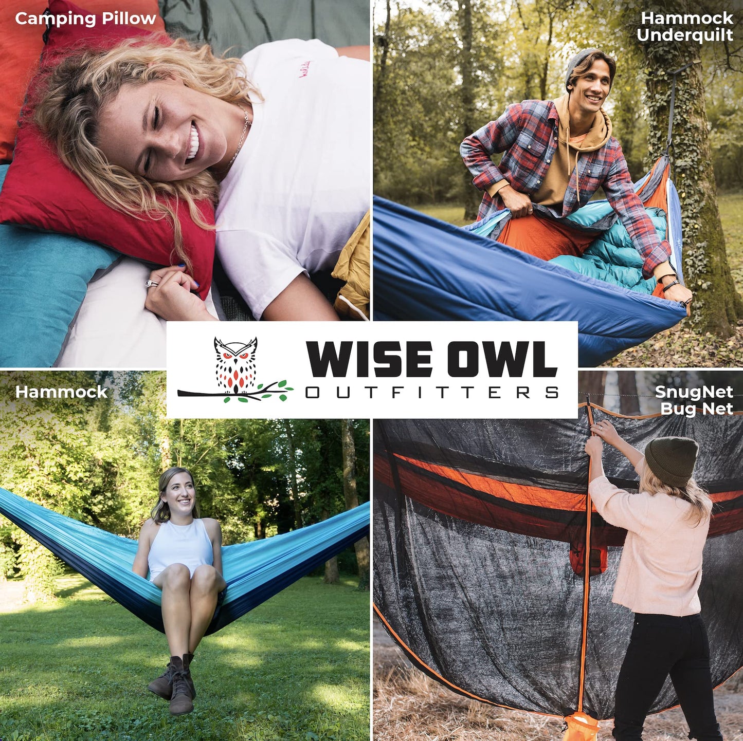 Wise Owl Outfitters Hammock for Camping Hammocks Gear for The Outdoors Backpacking Survival or Travel - Portable Lightweight Parachute Nylon - Up to 500lbs