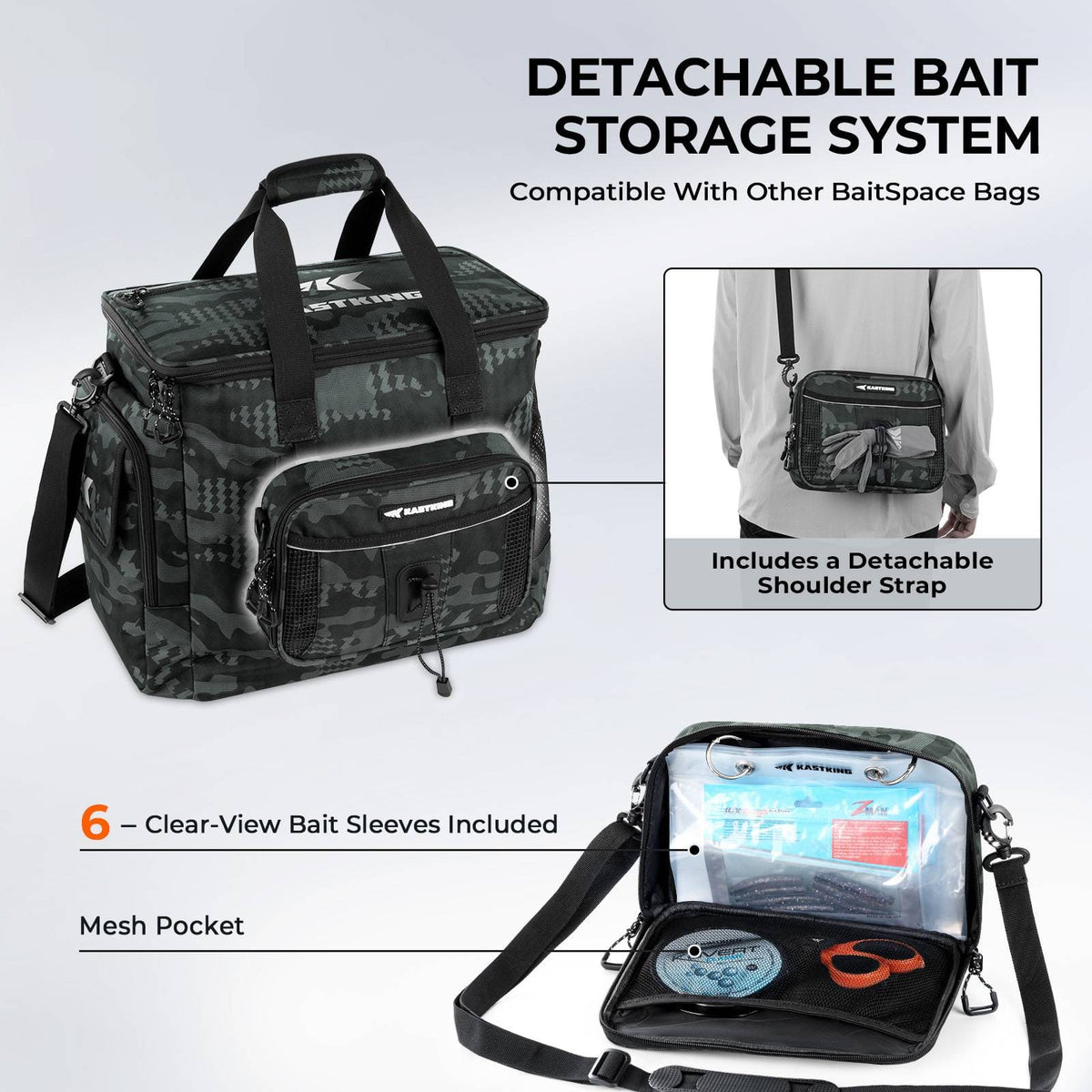 KastKing BaitSpace Fishing Tackle Bag with 4 Tackle Boxes product image 6