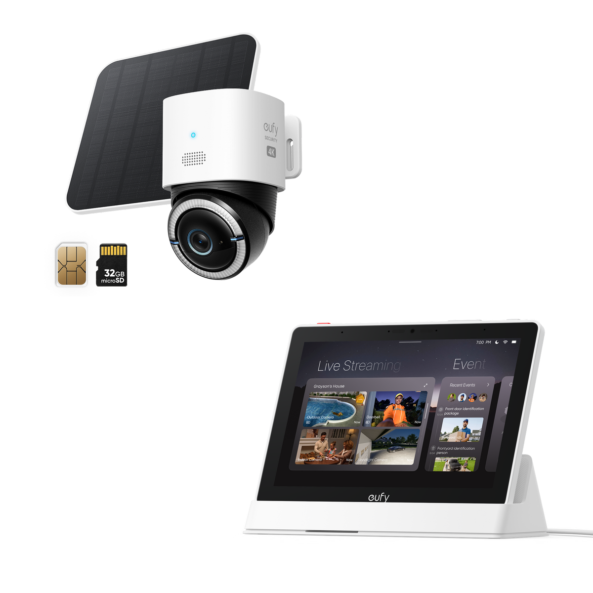 eufy Smart Display E10 + eufy 4G LTE Cam S330 White