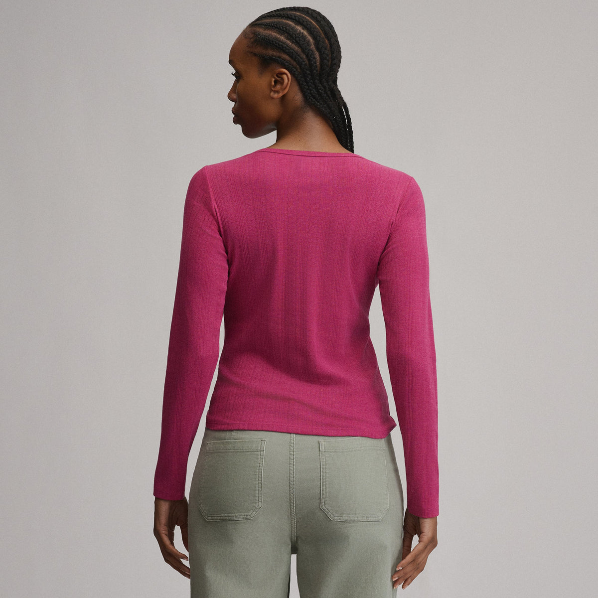 Eddie Bauer Women's Pointelle Notch-Neck Long-Sleeve Crew alternate view 5
