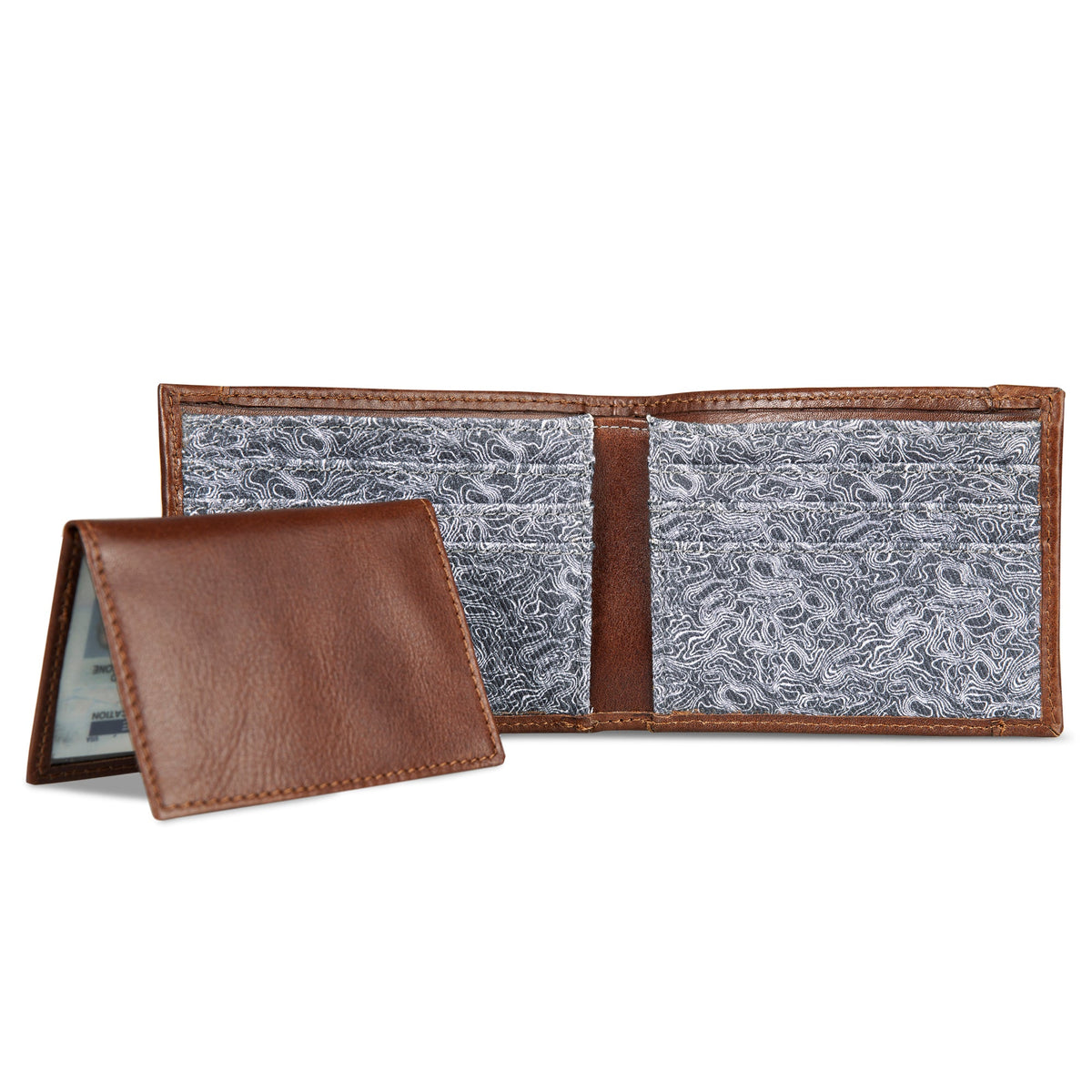 Eddie Bauer Pioneer Leather And Printed Cotton Canvas Passcase Wallet alternate view 5