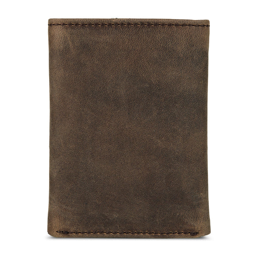 Eddie Bauer Leather Trifold Wallet With Embossed Sasquatch alternate view 1