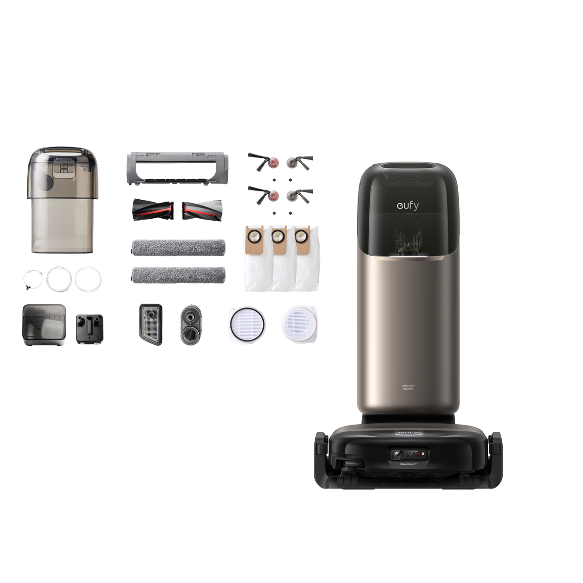 eufy Robot Vacuum Omni S2 + Auto Refill and Drainage System + Accessory Kit Black