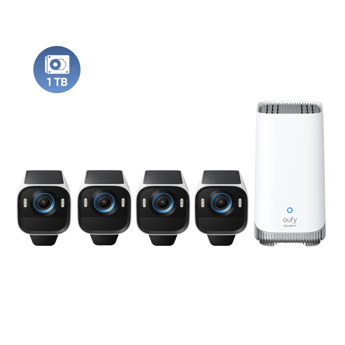 eufyCam S3 Pro 4-Cam Kit + 1 TB Hard Drive White