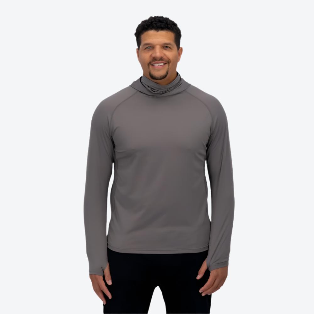 Men's Cooling Hooded LS Shirt - Dark Grey by Fieldsheer
