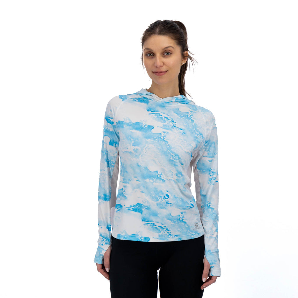 Women's Cooling Hooded LS Shirt - Ocean by Fieldsheer