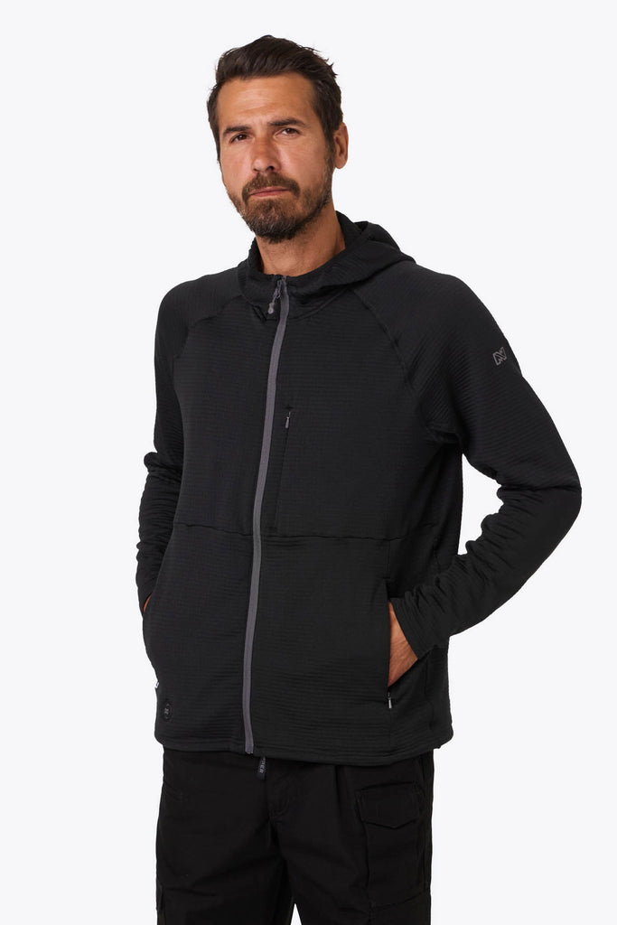 Element Mid-Layer Full Zip Hoodie Men's - Black by Fieldsheer