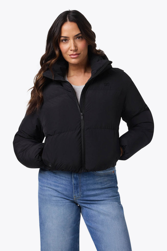 Cloud IX Crop Puffer Heated Jacket Women's - Black by Fieldsheer