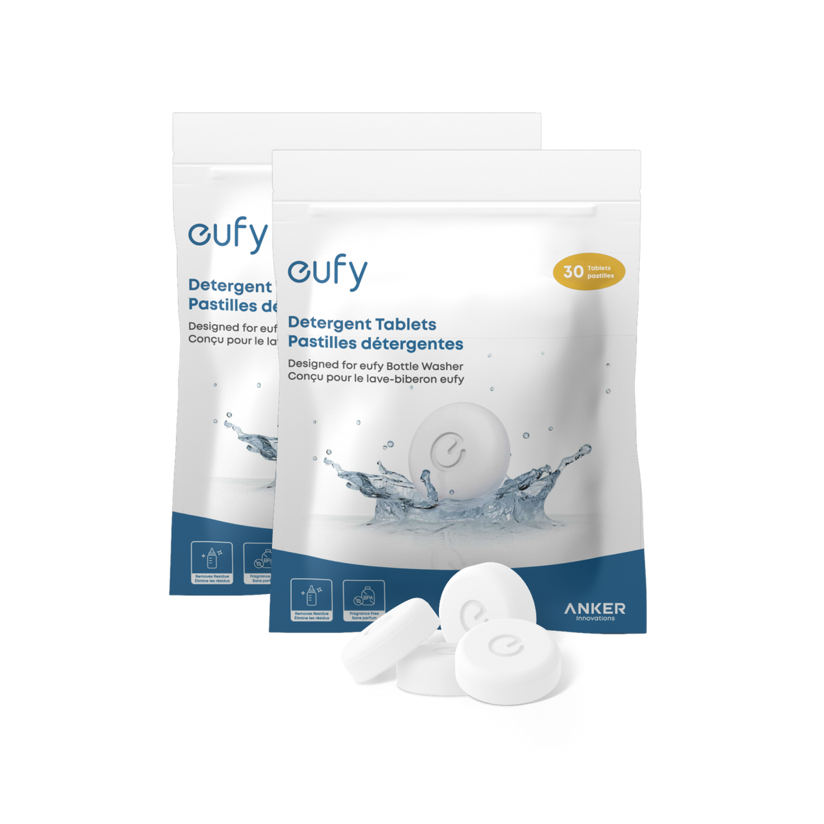 eufy Detergent Tablets for Baby Bottle Washer (60 Count) 60 Count (2 Packs)