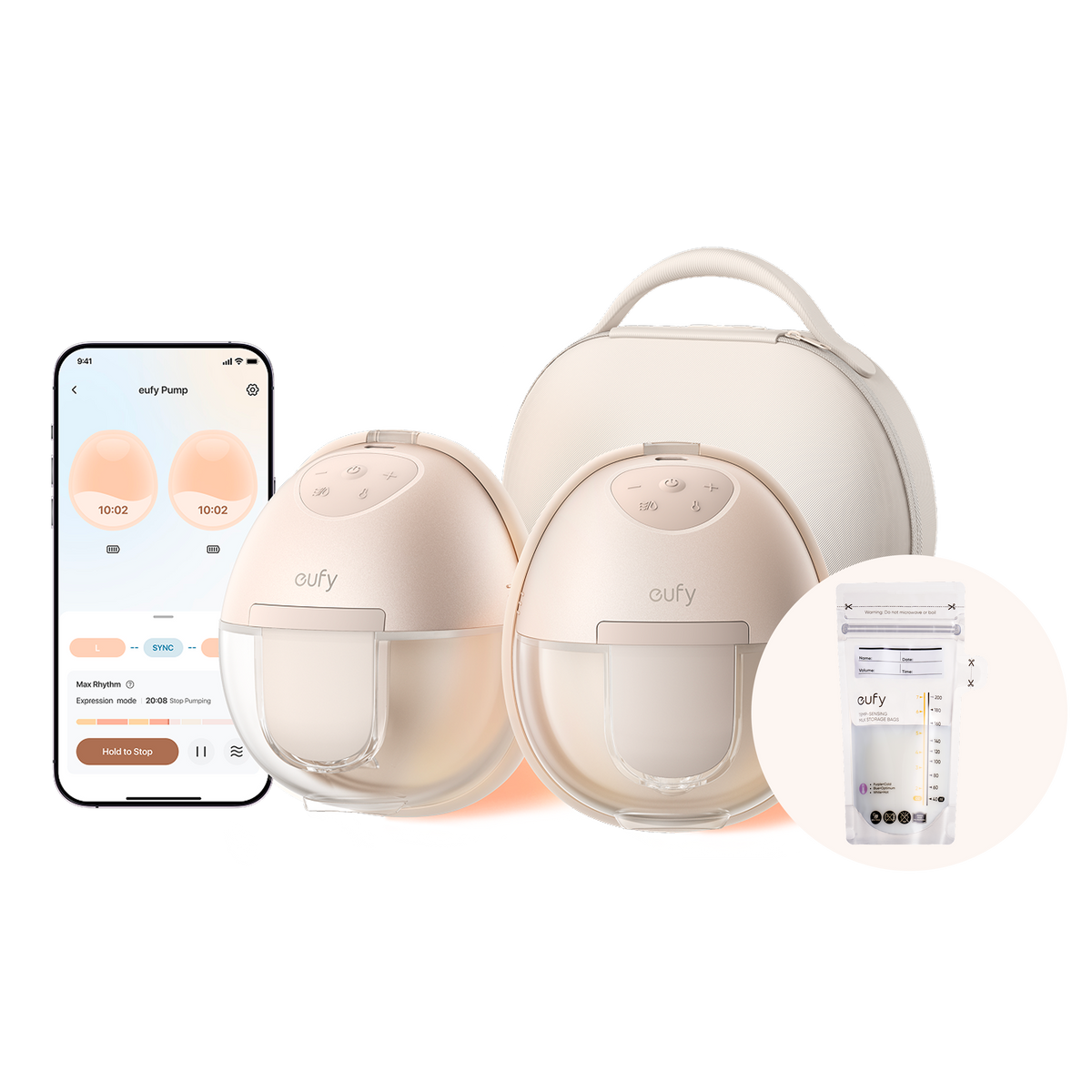 eufy Breast Pump S1 Pro & Milk Bags (120 Pieces) eufy Breast Pump S1 Pro & Milk Bags