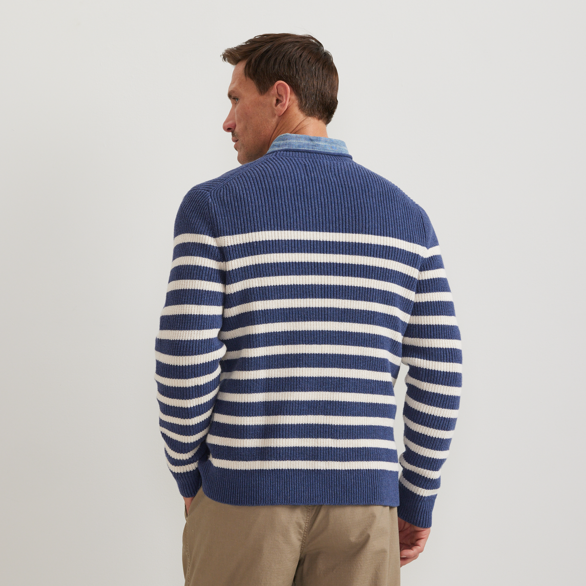 Eddie Bauer Men's Signature Roll Neck Sweater - Stripe alternate view 3