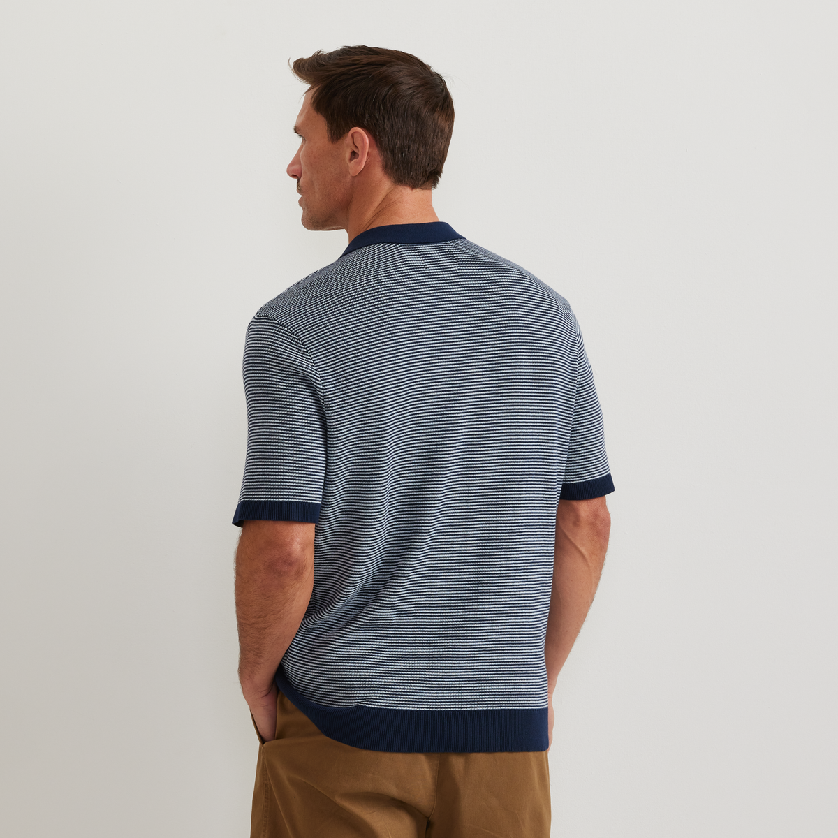 Eddie Bauer Men's Short Sleeve Novelty Polo Sweater - Stripe alternate view 1