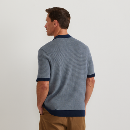 Eddie Bauer Men's Short Sleeve Novelty Polo Sweater - Stripe alternate view 1