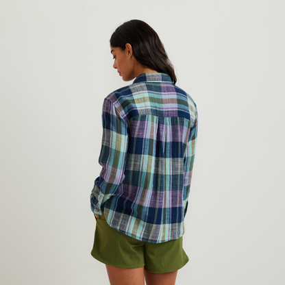 Eddie Bauer Women's Cotton Slub Plaid Long-Sleeve Shirt alternate view 1