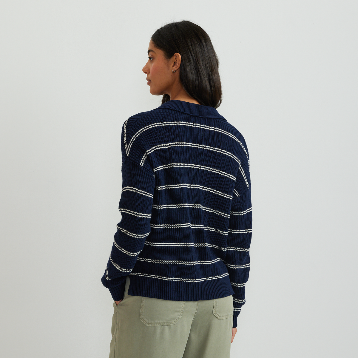 Eddie Bauer Women's Johnny Collar Striped Sweater alternate view 1