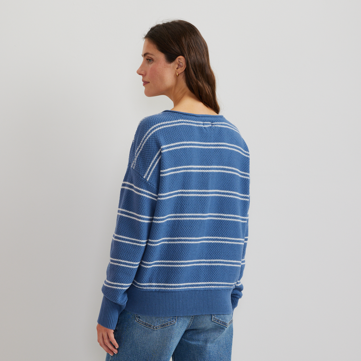 Eddie Bauer Women's V-Neck Sweater - Stripe alternate view 3