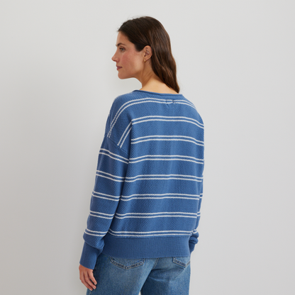Eddie Bauer Women's V-Neck Sweater - Stripe alternate view 3