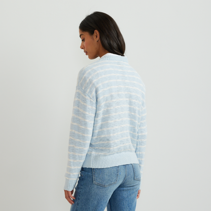 Eddie Bauer Women's Slub Stripe Crew Neck Sweater alternate view 4