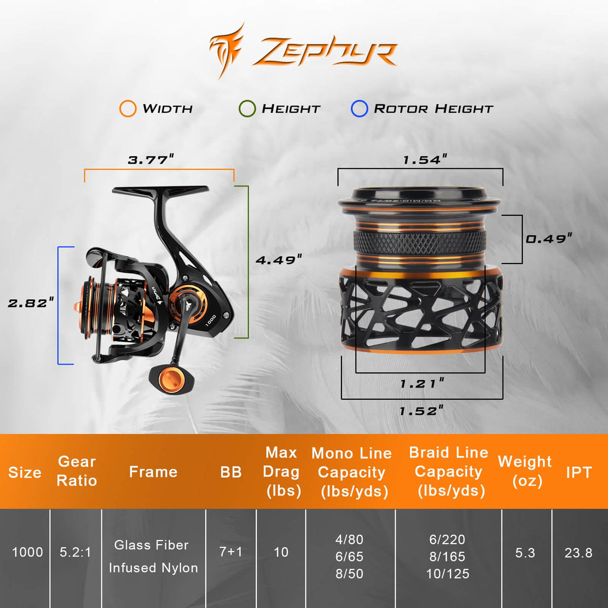 KastKing Zephyr 1000 SFS (Spin Finesse System) Fishing Reel product image 3