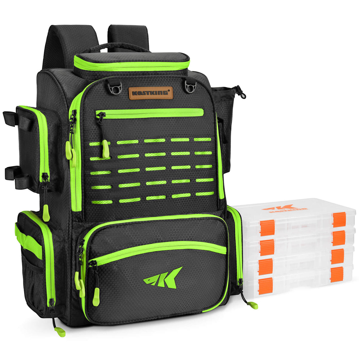 KastKing Bait Boss Fishing Tackle Backpack with Rod Holders 4 Tackle Boxes product image 5