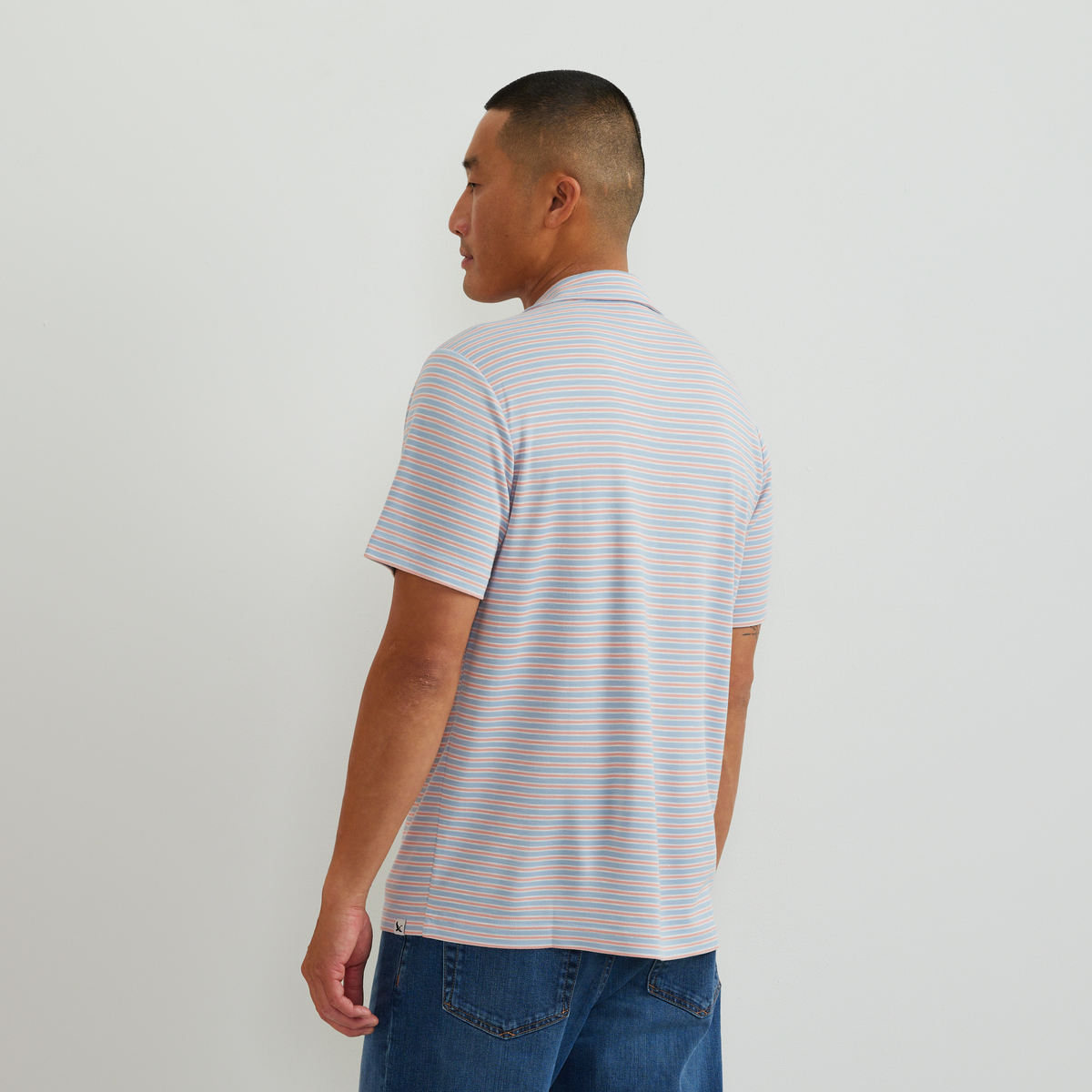 Eddie Bauer Men's Short Sleeve Journey Modal Polo Stripe alternate view 2