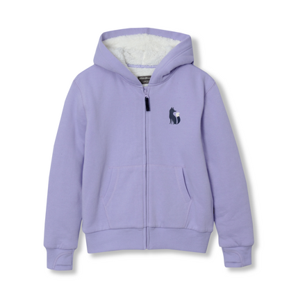 Eddie Bauer Girls Camp Fleece Faux Shearling-Lined Hoodie alternate view 2