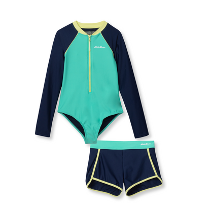Eddie Bauer Girls Sea Spray Ls One Piece & Short Set product image