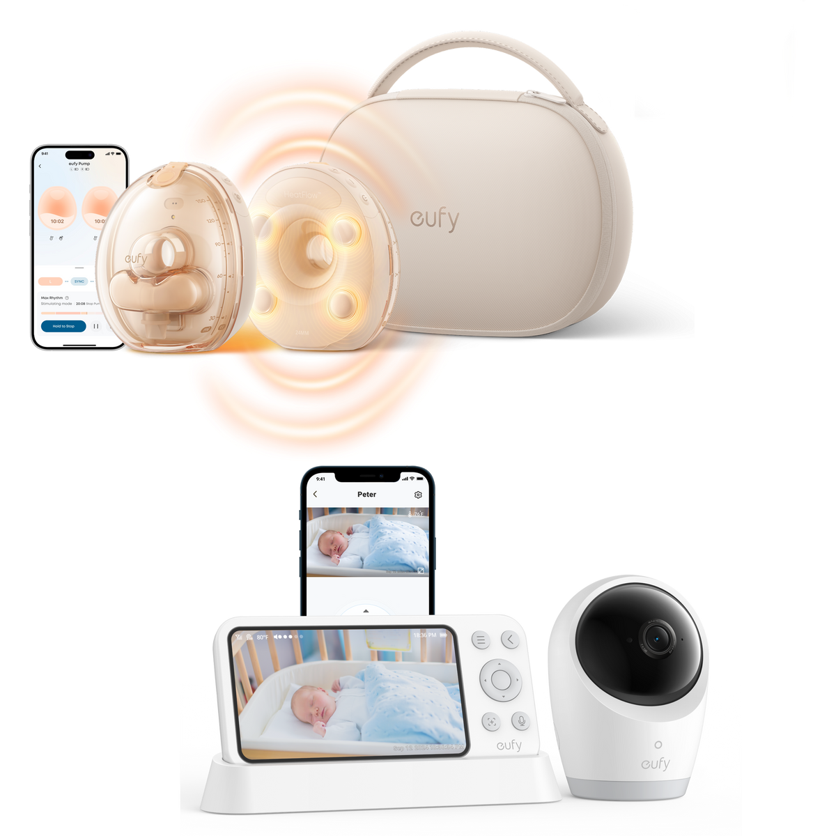 eufy Wearable Breast Pump S2 Pro & Baby Monitor E21 Bundle