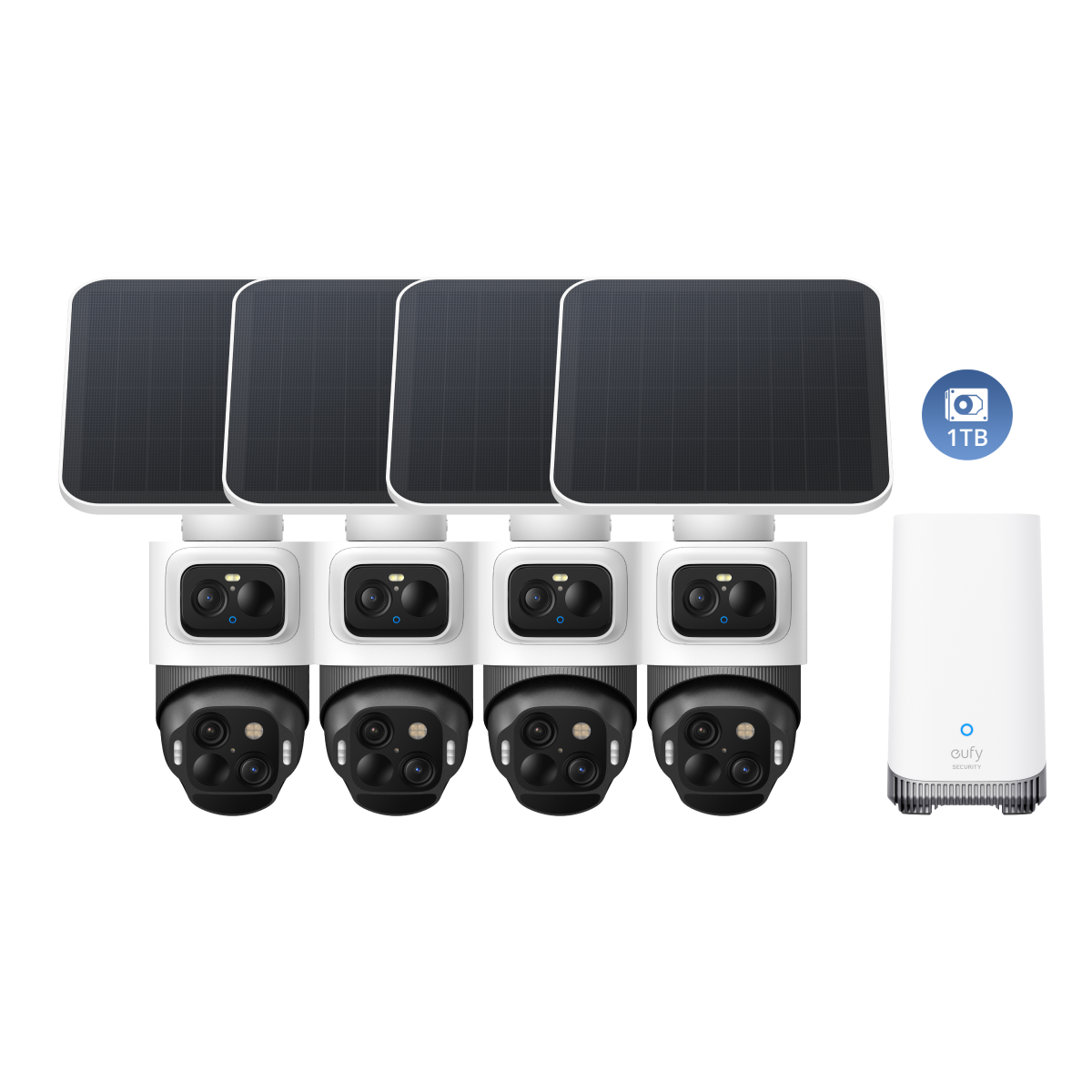 eufyCam S4 4-Cam Kit + 1 TB Hard Drive White