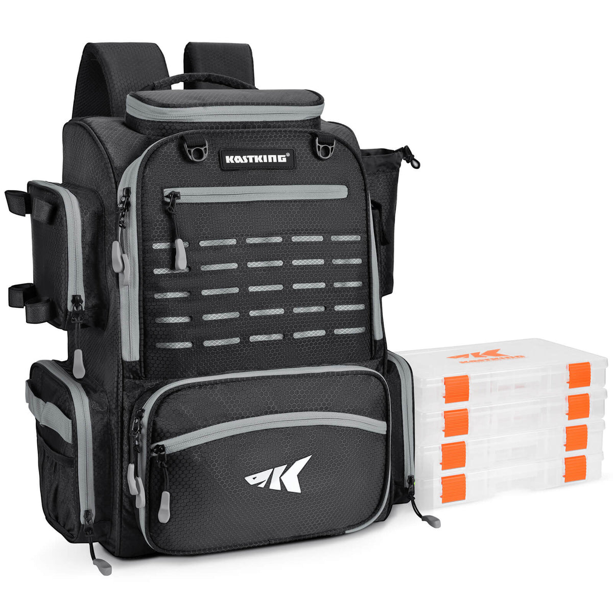 KastKing Bait Boss Fishing Tackle Backpack with Rod Holders 4 Tackle Boxes product image 6