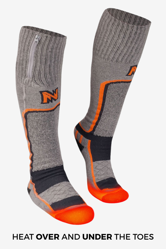 Pro Merino Heated Socks Unisex - Gray by Fieldsheer