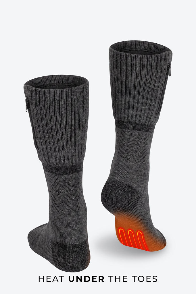Wool Crew Heated Sock Unisex - Dark Grey by Fieldsheer