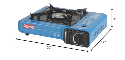 Coleman Classic 1-Burner Butane Stove, Portable Camping Stove with Carry Case & Push-Button Starter, Includes Precise Temperature Control & 7,650 BTUs of Power for Camping, Tailgating, & More