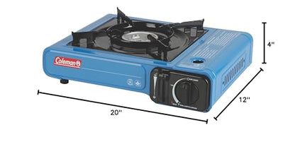 Coleman Classic 1-Burner Butane Stove, Portable Camping Stove with Carry Case & Push-Button Starter, Includes Precise Temperature Control & 7,650 BTUs of Power for Camping, Tailgating, & More