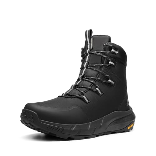 NORTIV 8 Men's Wide Winter Boots Grip on Snow Ice | Insulated Waterproof Lightweight Comfortable Hiking Outdoor Boots Snowgrade