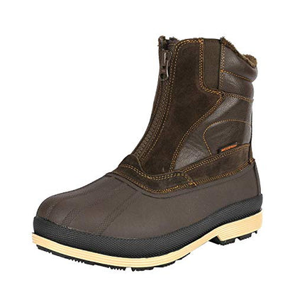 NORTIV 8 Men's Zip Winter Snow Boots Slip on | Men's Insulated Waterproof Winter Snow Boots—Warm Outdoor Boots for Cold Weather