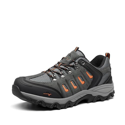 NORTIV 8 Men's Waterproof Hiking Shoes Leather | Low-Top Hiking Shoes for Outdoor Trailing Trekking Camping Walking
