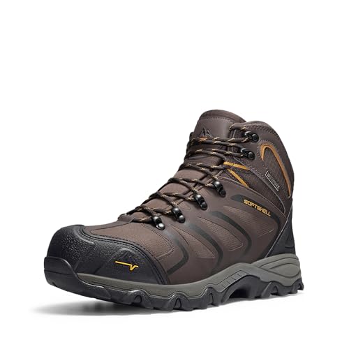 NORTIV 8 Waterproof Steel Toe Work Boots for Men | ASTM Safety Construction Boots Slip-resistant Outsole Comfortable & lightweight design All-day Wear ARMADILLO-STL