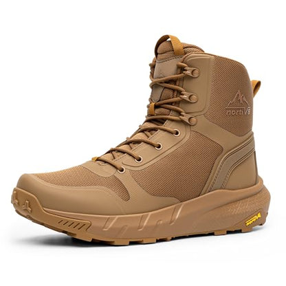 NORTIV 8 Men's Military Tactical Boot Zipper Lightweight | Comfortable for Work All Day Motorcycle Combat Hiking Boots Metrostrike(8-9 Inches)