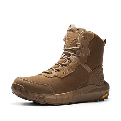 NORTIV 8 Men's Waterproof Tactical Work Boots Leather | Lightweight Cushion Sole Non-Slip Combat Boots with Arch Support for Military Motorcycle Hiking HydroRange