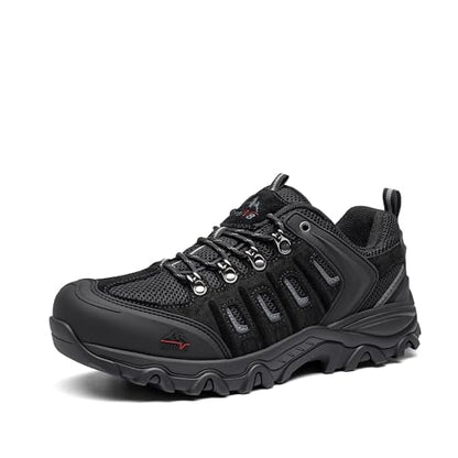 NORTIV 8 Men's Waterproof Hiking Shoes Leather | Low-Top Hiking Shoes for Outdoor Trailing Trekking Camping Walking