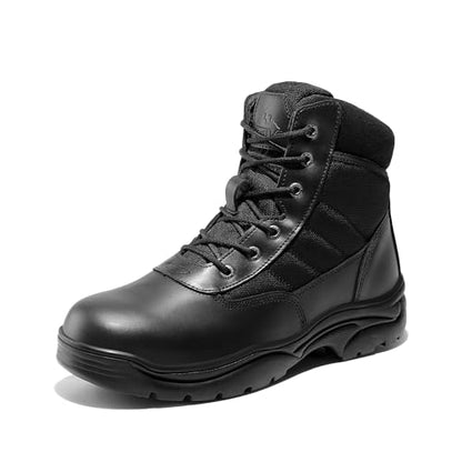 NORTIV 8 Men's Waterproof Military Work Boots 6 Inch | Leather Outdoor Hiking Motorcycle Combat Boots